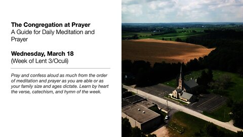 The Congregation at Prayer - Wed, March 18, 2020 - St. John Lutheran Church & School - Random Lake