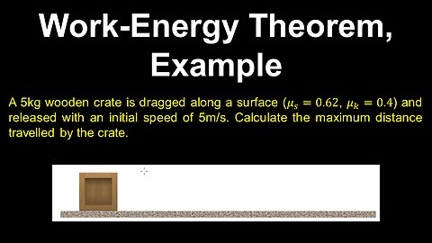 Work Energy-Theorem, Kinetic Energy, Friction, Example - AP Physics C (Mechanics)