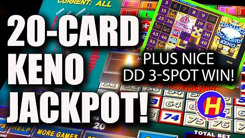 Hundy Cube 20-Card KENO Jackpot! Plus, Nice DaVinci Diamonds KENO Win!