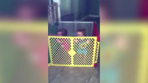 "Twin Baby Girls Push the Time Out Cage, So They Can See The TV"