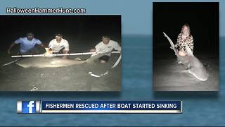 Two shark fishermen rescued from sinking boat
