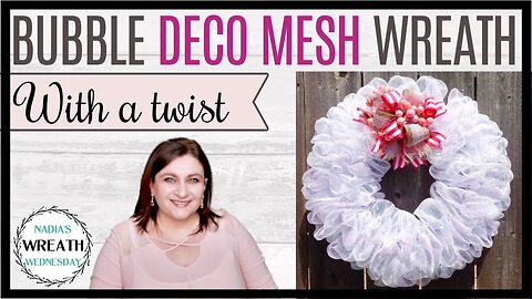 DECO MESH BUBBLE MESH WITH A TWIST | 21 INCH DECO MESH WREATH | WEDDING BABY SHOWER SUMMER WREATH