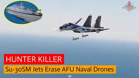 Dramatic Footage: Su-30SM Jets Erase AFU Naval Drones in Seconds