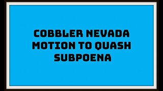 Cobbler Nevada case tested in California Motion to Quash ISP Subpoena