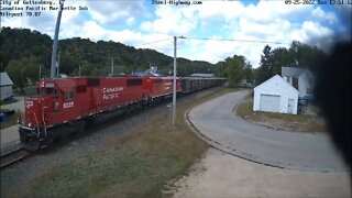 CP 6222 Leading SB Rail Train with CP 9010 at Guttenberg, IA on September 25, 2022 #steelhighway