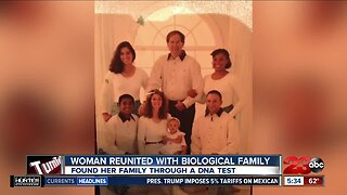 Woman reunites with biological family