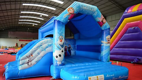 Frozen Olaf Bounce House With Slide #inflatables #inflatable #slide #bouncer #catle #jumping