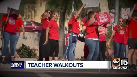 Top stories: Arizona teacher walkouts; Students protest at Arizona Capitol; Dad arrested in toddler's death; Rattlesnake fire update; Warmup heading for Valley