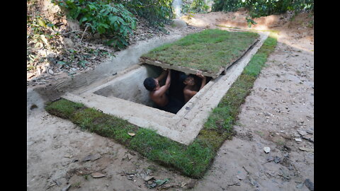 Building Secret House With Decoration Underground Living room