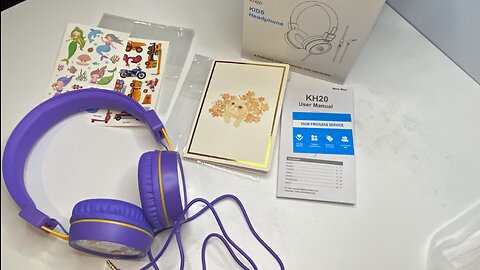 New bee Kids Headphones Microphone MiC KH20 HD Stereo Safe Volume Limited 85dB/94dB On-Ear (Purple)