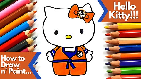 How to draw and paint Hello Kitty Goku Dragon Ball