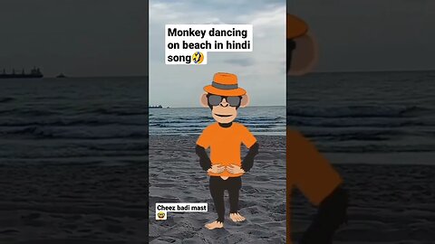 Monkey dance on hindi song in beach😅 #fun #funnyshorts #funny #funnyvideo #funnymemes #monkey