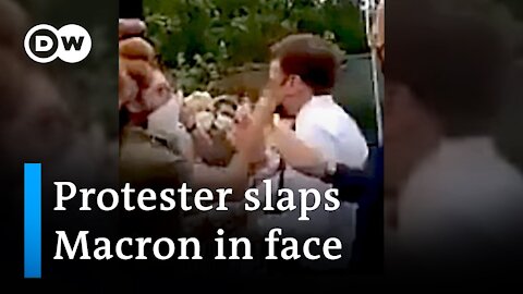 President Emmanuel Macron slapped in face