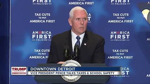 Vice President Pence stops in Detroit.