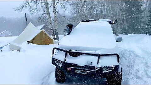 COLORADO BLIZZARD: STORM STRENGTH INCREASING, HUNKERING DOWN IN THE HOT TENT