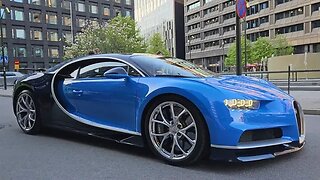 1500 HP STARTUP Bugatti Chiron W16 quad turbo in Stockholm, Sweden [4k 60p]