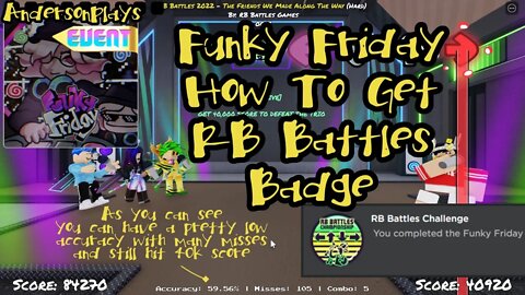 AndersonPlays Roblox Funky Friday - How To Get RB Battles Badge In Funky Friday - RB Battles 3