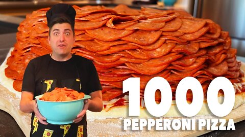 WE MADE A 1000 PEPPERONI PIZZA!!!