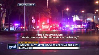 Officer shot after reckless driving pursuit