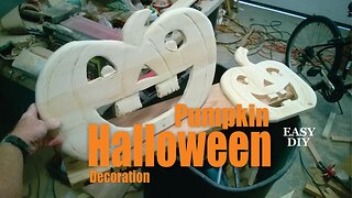 DIY Carved Wood Halloween Pumpkin Decorations
