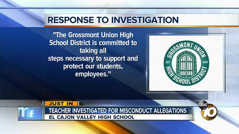 Teacher investigated for misconduct allegations