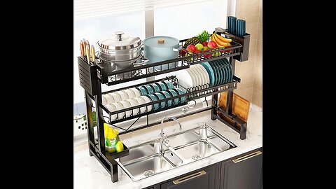 ANNUAL SALE!! Kitchen Storage Shelf Above The Sink Stretchable Bowl Draining Rack