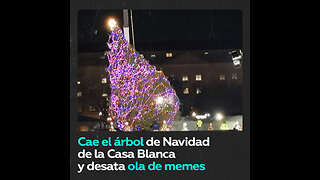 La caída del árbol de Navidad de la Casa Blanca provoca una ola de memes sobre Biden