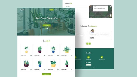 🌿 Responsive Plants Website Design || HTML, CSS, JS & Bootstrap 🔔