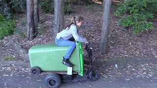 Dad Makes Taking Out The Trash Fun By Building A Go Kart For The Kids