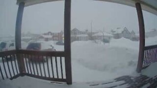 Time-lapse heavy snowfall in Canada