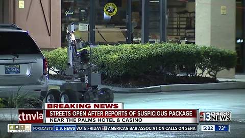 Suspicious package deemed safe near hotel-casino