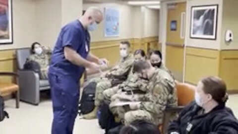 U.S. Air Force and U.S. Navy medical personnel arrive in Abilene, Texas