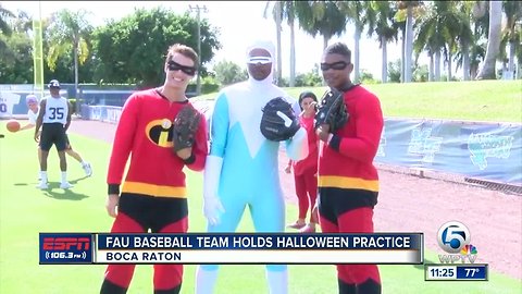 FAU Baseball Holds Annual Halloween Practice