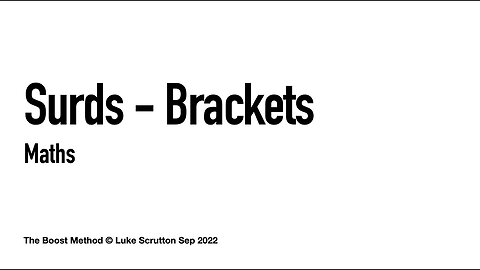 Understand Surds With Brackets In 100 Seconds!