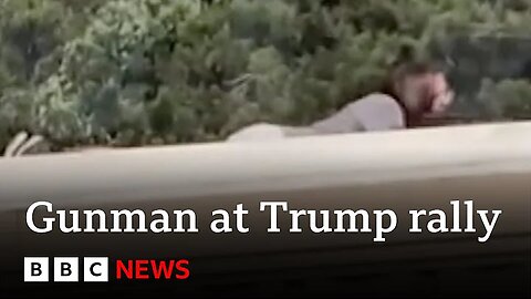 Moment gunman opens fires at Donald Trump rally caught on video / BBC News