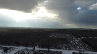 Northern Minnesota Winter Drone View