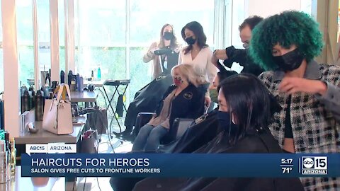 Healthcare workers get free haircuts at Scottsdale salon