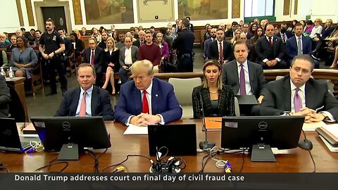 Donald Trump gives 6 minute tirade at fraud trial conclusion News presenter #viral