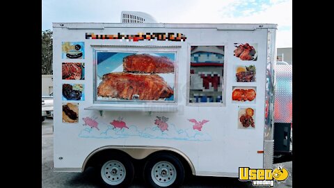 2018 - 8.5' x 12' Rock Solid Cargo BBQ Concession Trailer | Mobile Kitchen for Sale in Florida