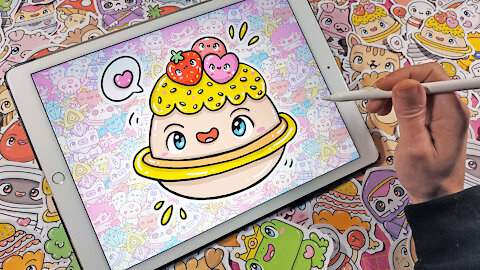 how to Draw cupcake planet by Garbi KW