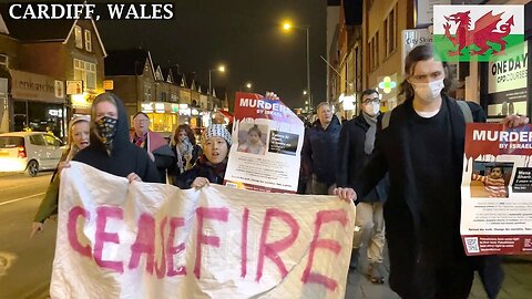 March for Palestine, Jo Stevens MP Office, Cardiff Wales