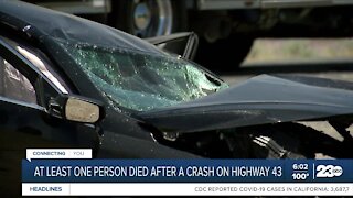 At least one person dead after crash on Highway 43
