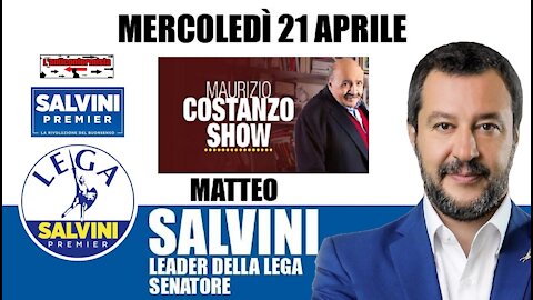 🔴 Matteo Salvini al "Maurizio Costanzo Show" (21/04/2021).