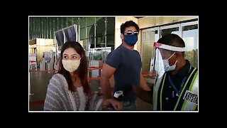 Shehnaaz Gill and Sidharth Shukla Spotted at Mumbai Airport as they leave for Chandigarh | SpotboyE