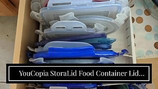 YouCopia StoraLid Food Container Lid Organizer, Large, Adjustable Plastic Lid Storage for Kitch...