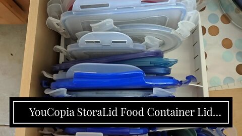 YouCopia StoraLid Food Container Lid Organizer, Large, Adjustable Plastic Lid Storage for Kitch...
