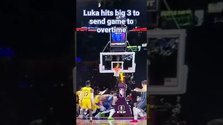 Luka Doncic with the insane 3 for OT where the Mavs took down the Lakers #clutch #nba #shorts