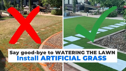 Say Goodbye WATERING THE LAWN! Install ARTIFICIAL GRASS