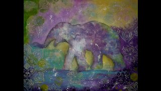 At play with an Elephant Recycled Canvas