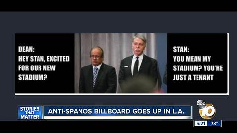 Anti-Spanos billboard goes up in Los Angeles